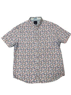 Denim & Flower Short-Sleeve Floral Button-Down Shirt Men’s XL Slim Fit